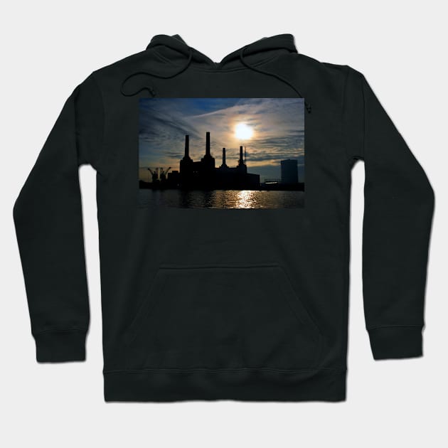 Battersea Power Station River Thames London Hoodie by AndyEvansPhotos